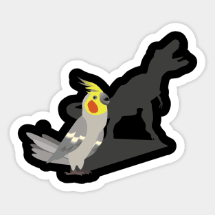 Cockatiel T-Rex Dinosaur Shadow Exotic Bird Parrot Lover Sticker